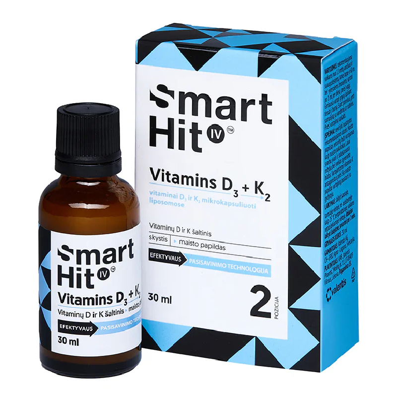 SmartHit IV Vitamina D3+K2, 30 ml, Valentis