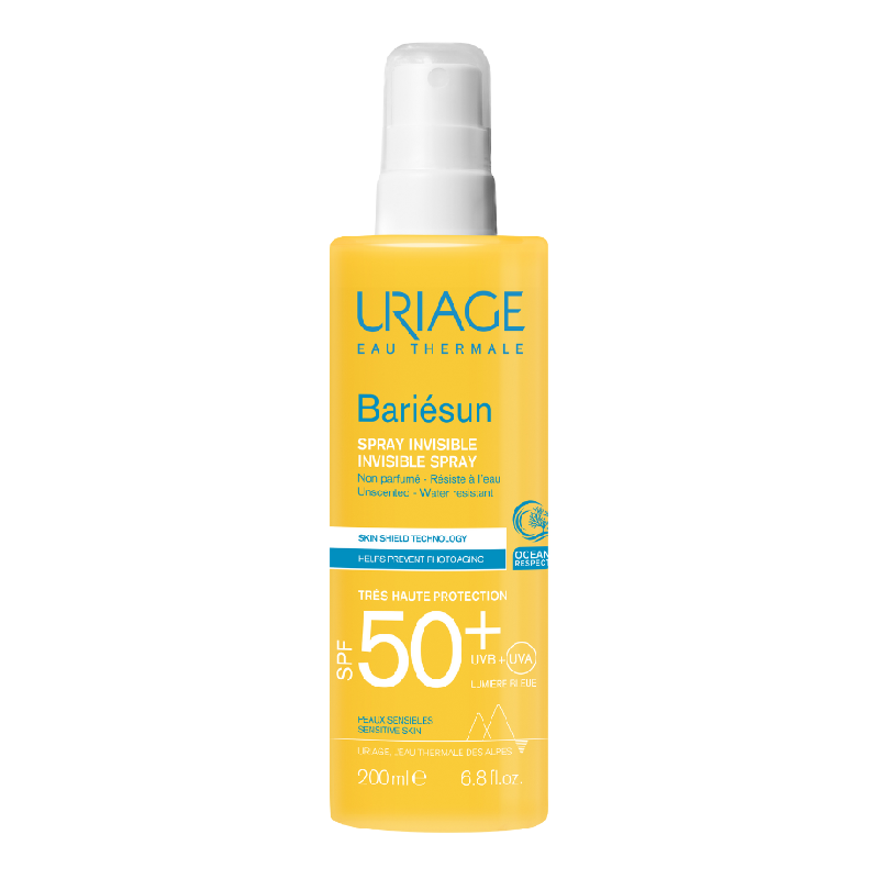 Spray invizibil fara parfum pentru protectie solara Bariesun, SPF 50+, 200 ml, Uriage