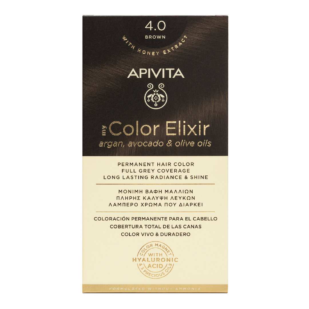 Vopsea de par My Color Elixir, Brown N4.0, 155 ml, Apivita