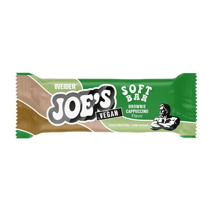 Baton proteic vegan cu aroma de Brownie Cappucino Joe's Bar, 50g, Weider