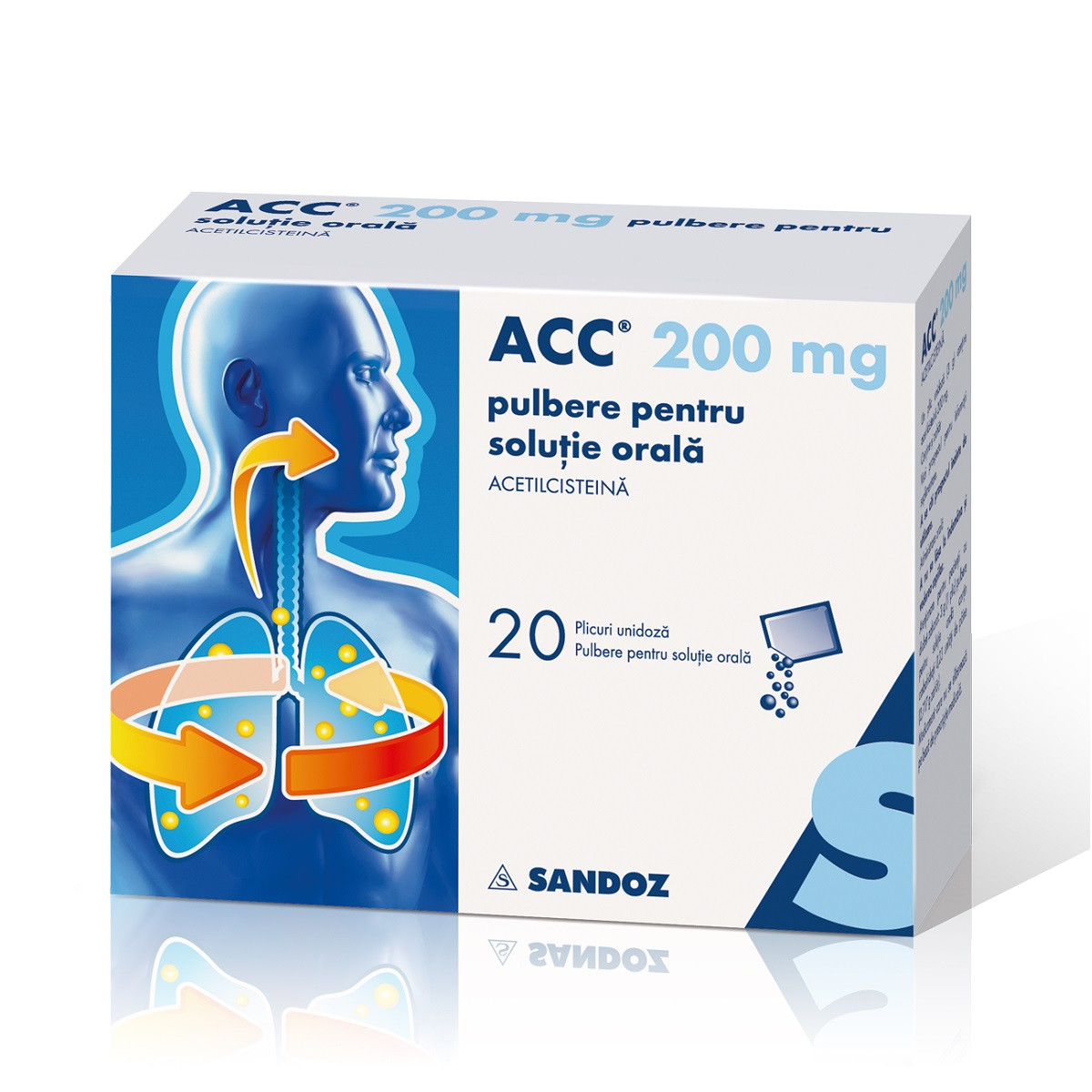 ACC 200 mg Pulbere pentru Solutie Orala 20 plicuri