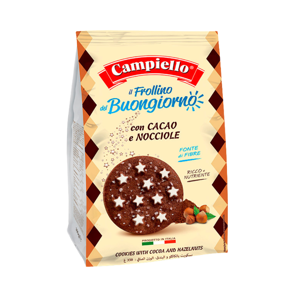 Biscuiti cu cacao si alune Dolcezze, 350g, Campiello