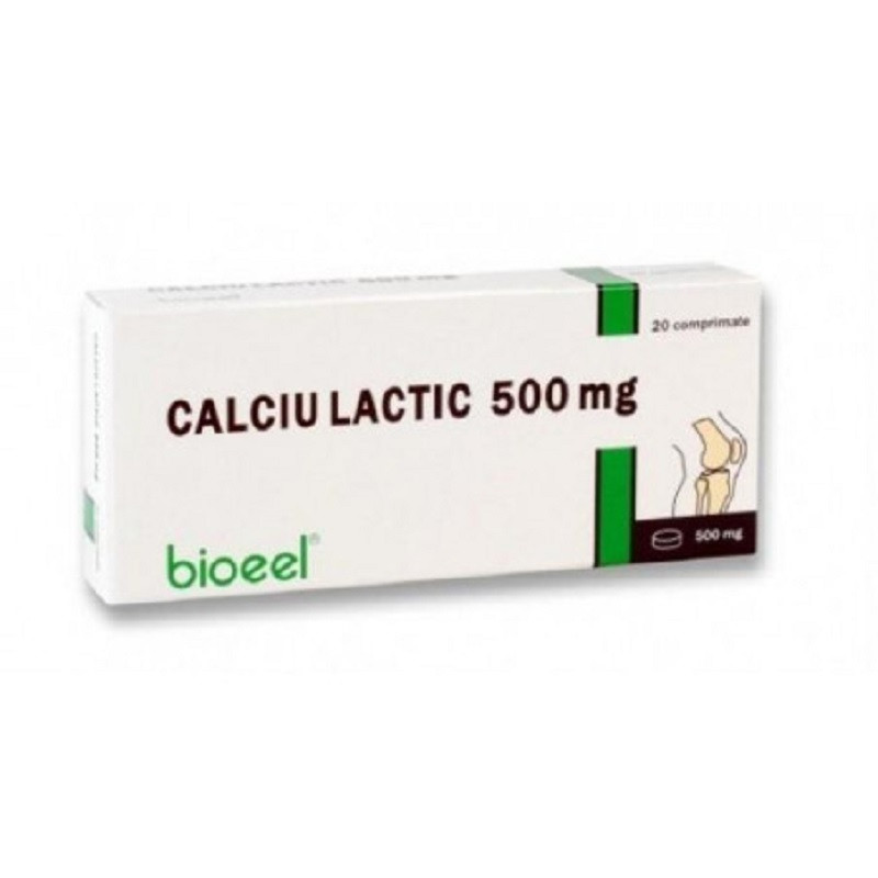 Calciu Lactic 500mg 20 cp Bioeel