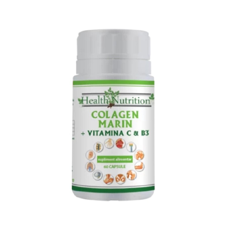 Colagen marin + Vitamina C + Vitamina B3 60 capsule