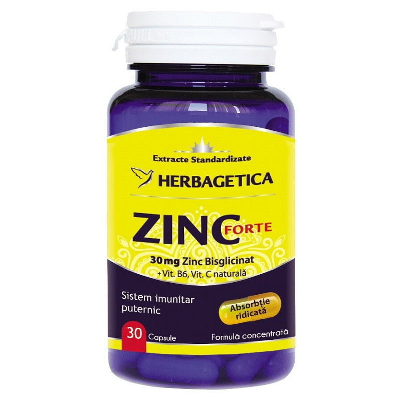 Herbagetica Zinc forte 30 mg 60 capsule