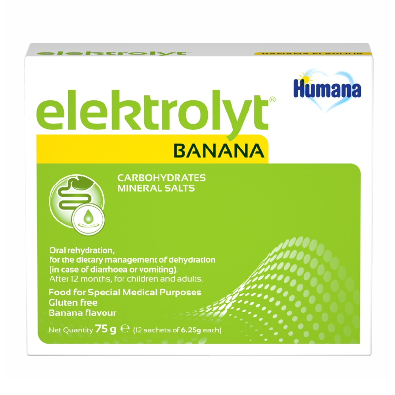 Elektrolyt cu Banane, 12 plicuri, Humana
