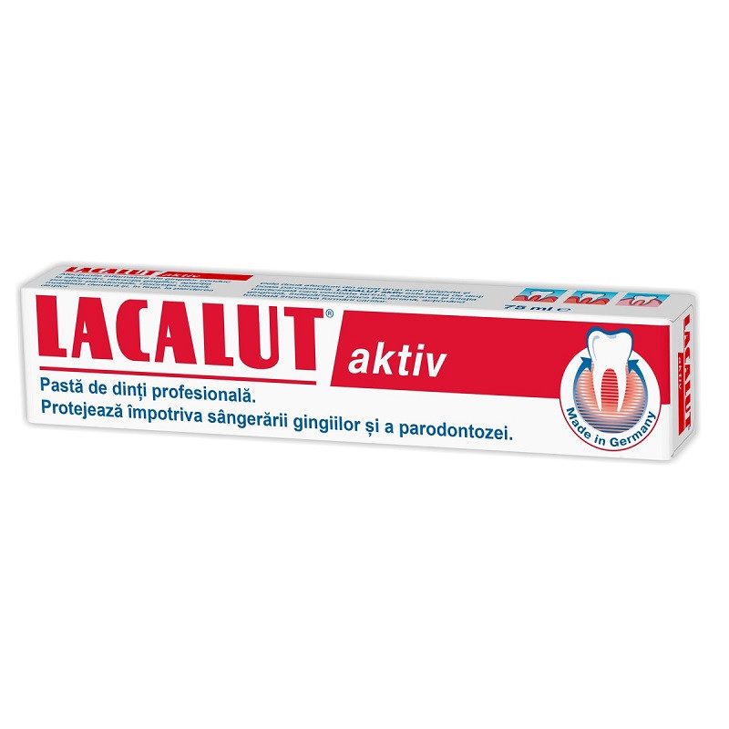 Lacalut aktiv pasta de dinti albire delicata 75ml