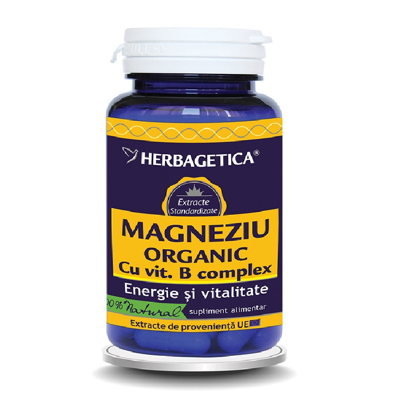 Herbagetica Magneziu organic +B complex, 60 capsule