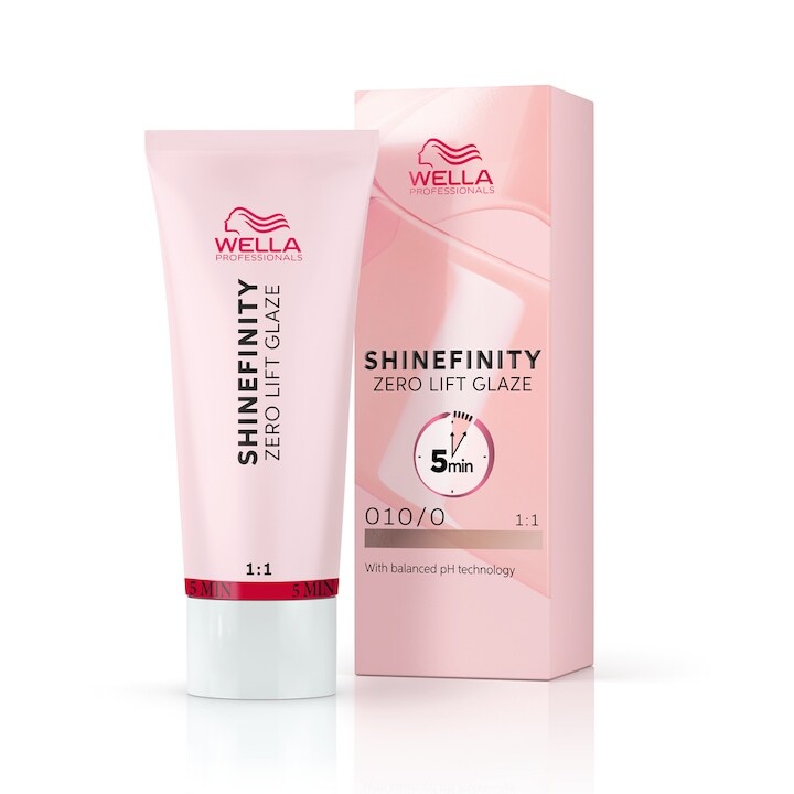 Vopsea demi-permanenta Shinefinity Zero Lift Glaze 010/0 Blond luminos natural, 60 ml, Wella Professionals