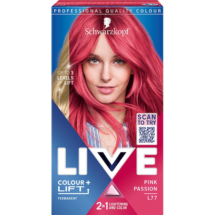 Vopsea de par Schwarzkopf Color Lift L77 Pink Passion, 142ml, Live