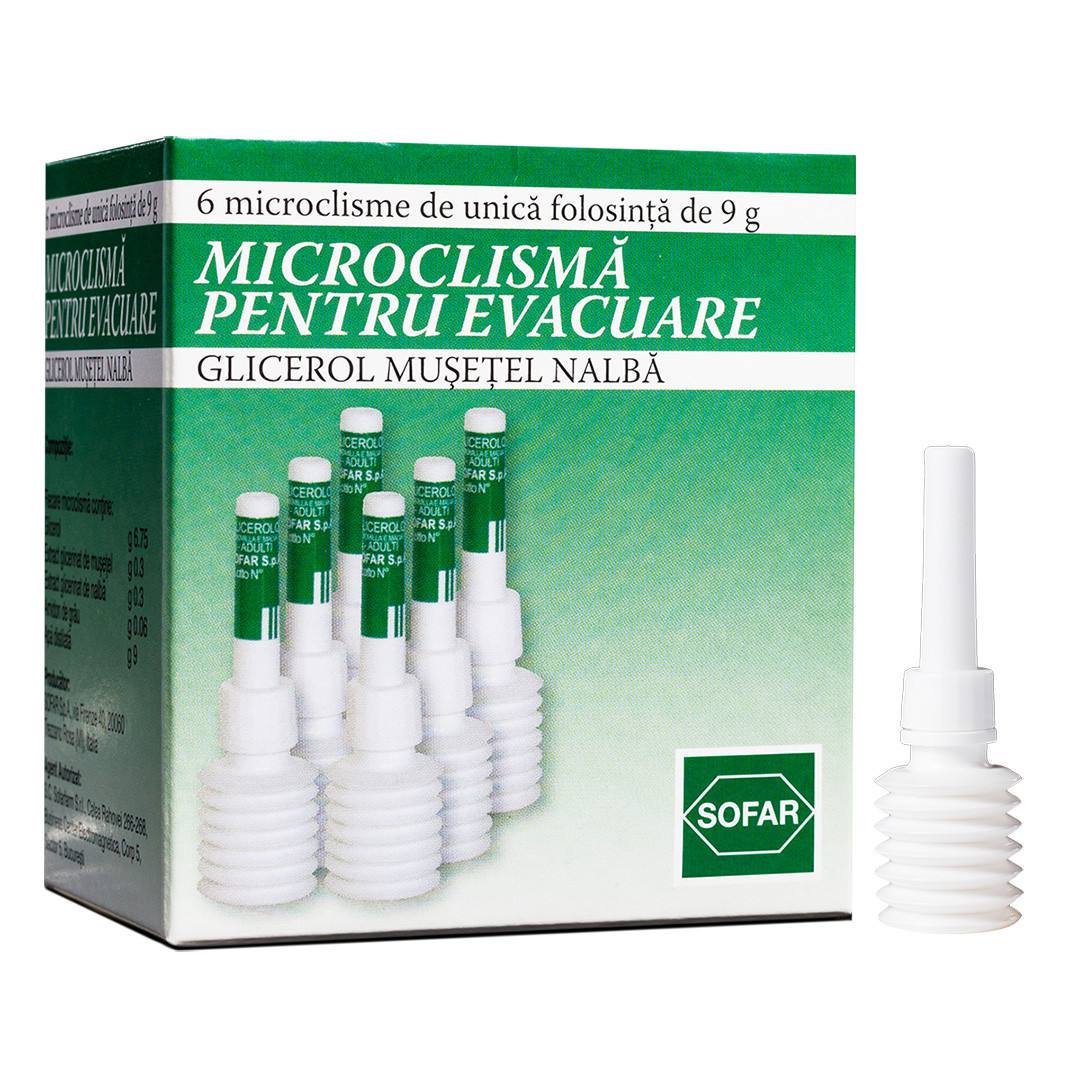 Microclisma pt evacuare 9 g, 6 bucati