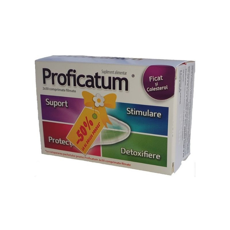 Pachet Proficatum, 30 tablete 1+1 50%