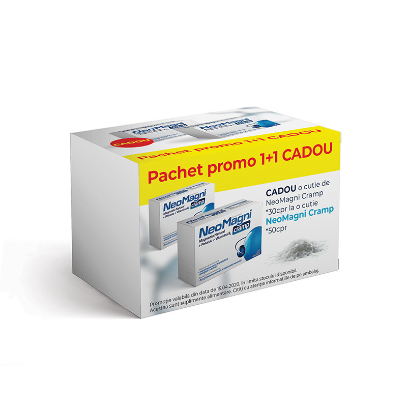 Pachet NeoMagni Cramp 50 tablete + Cramp 30 tablete cadou