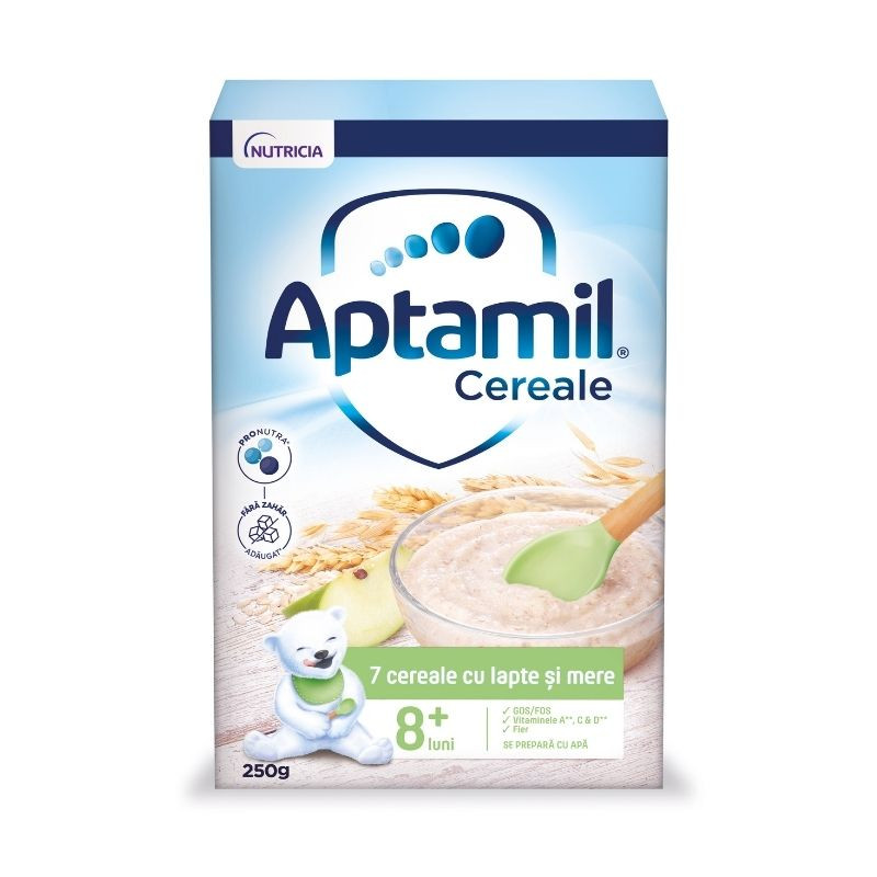 Aptamil 7 Cereale cu Lapte si Mere, 250g