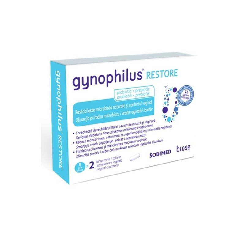 Gynophilus Restore, 2 comprimate vaginale, Biessen Pharma