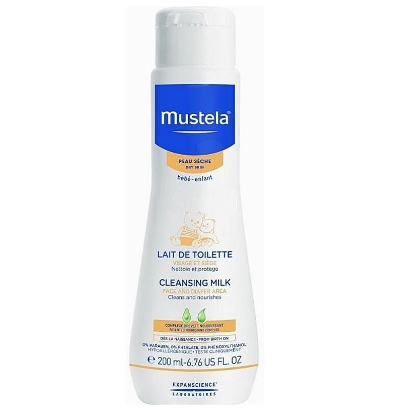 Mustela Lapte de curatare fara clatire pentru piele normala, 200 ml