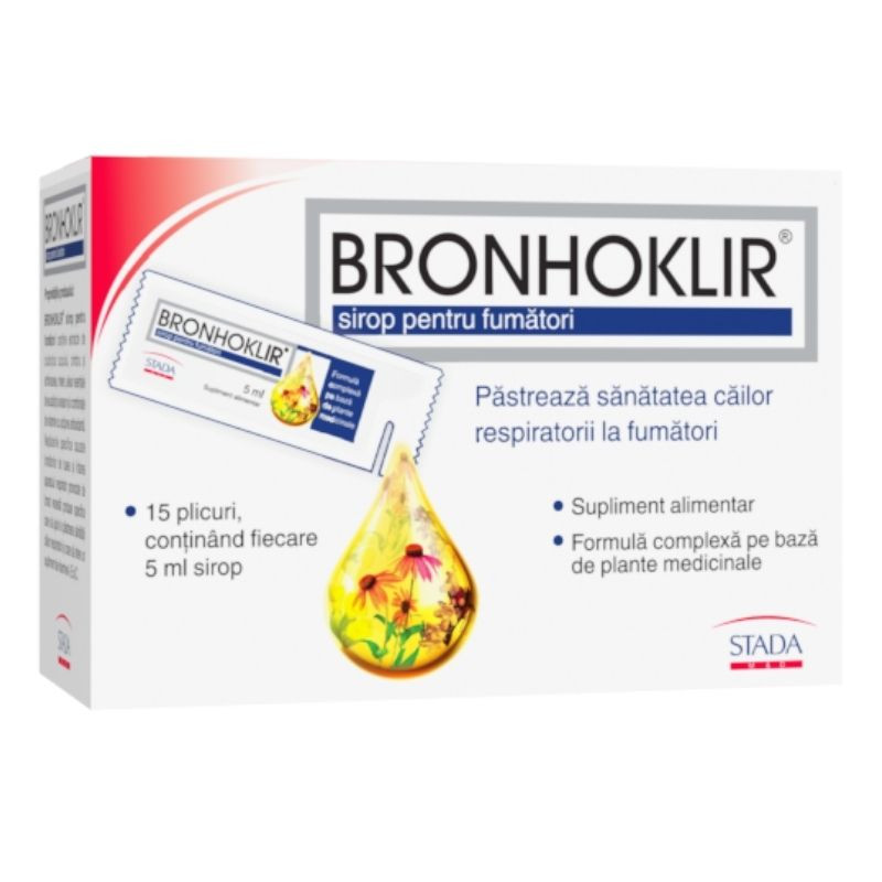 Bronhoklir sirop pentru fumatori, 15 plicuri * 5 ml