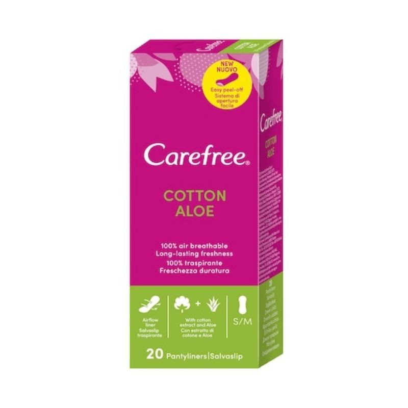 Carefree Pantyliners aloe vera, 20 bucati