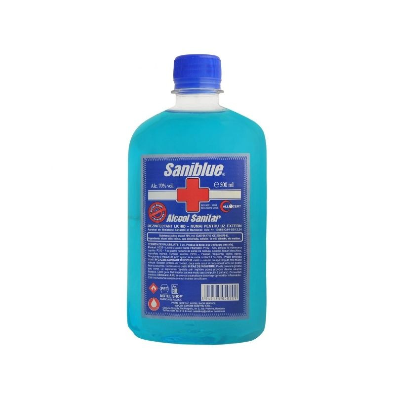 Alcool sanitar Saniblue 70%, 0.5L