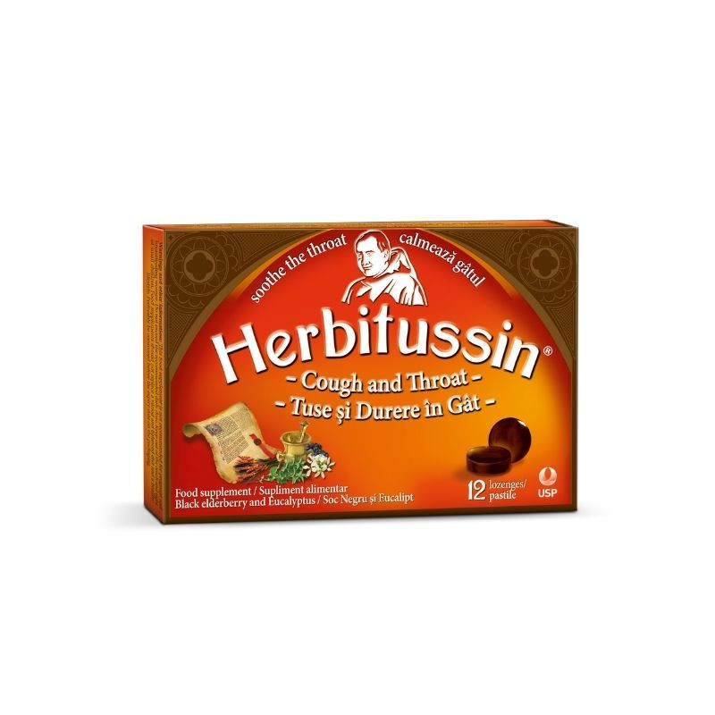 Herbitussin Tuse si Durere in Gat, 12 pastile