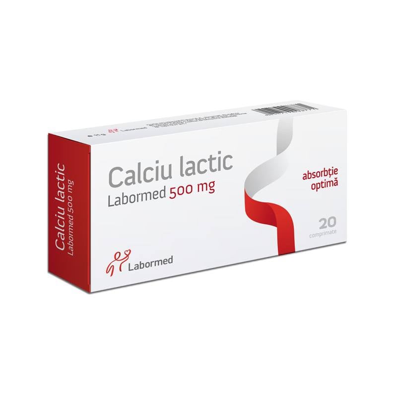 Calciu lactic 500mg, 20 comprimate OZ