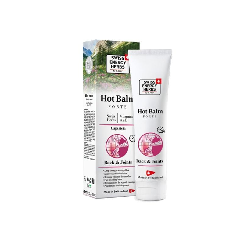 Swiss Energy Hot Balm Forte, Balsam cu efect de Incalzire, 75ml