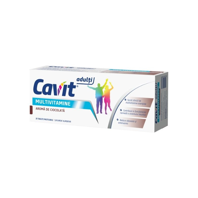 Cavit adulti multivitamine cu aroma de ciocolata, 20 tablete