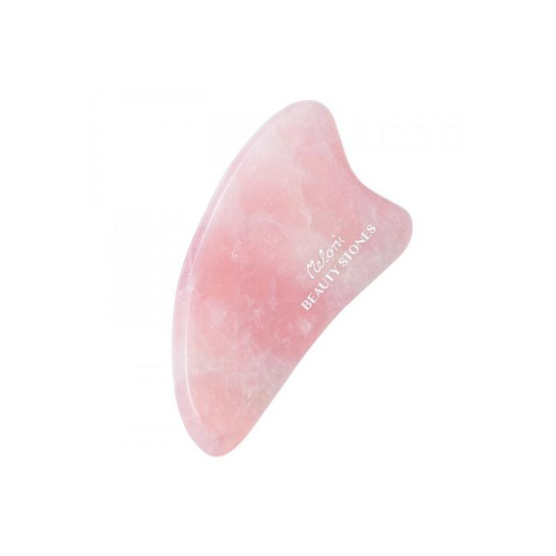 Meloni Piatra Gua Sha din quartz roz, pentru masaj facial