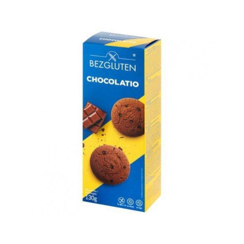 Bezgluten Chocolatio Biscuiti cu ciocolata fara gluten, 130g