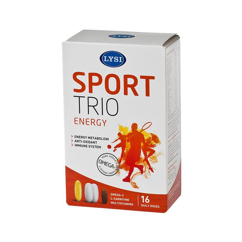 Sport Trio LYSI - Omega-3 + Multivitamine & L-carnitina, 16