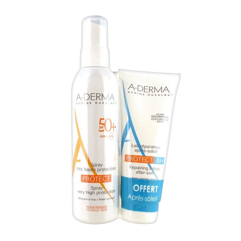 Aderma Sun Protect Spray SPF 50+, 200 ml + After Sun, 100 ml CADOU