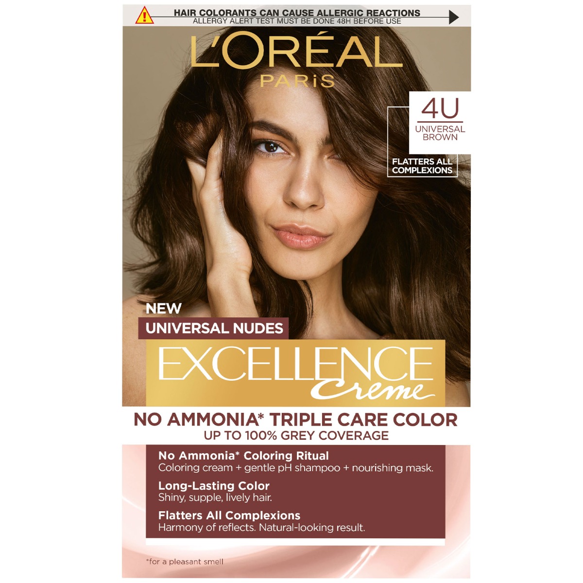 Vopsea de par permanenta fara amoniac 4U Universal Nudes Brown, 192ml, L'Oreal Paris