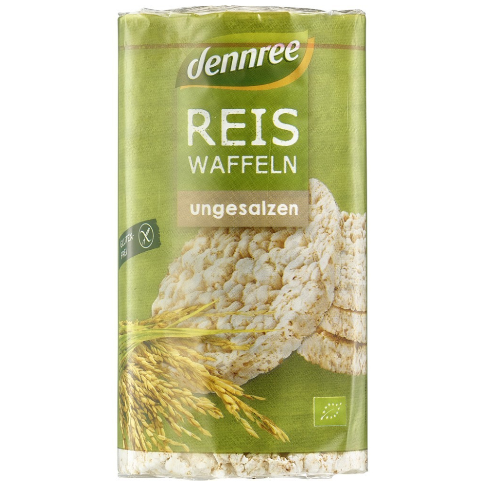 Rondele ecologice din orez expandat fara sare si fara gluten, 100g, Dennree