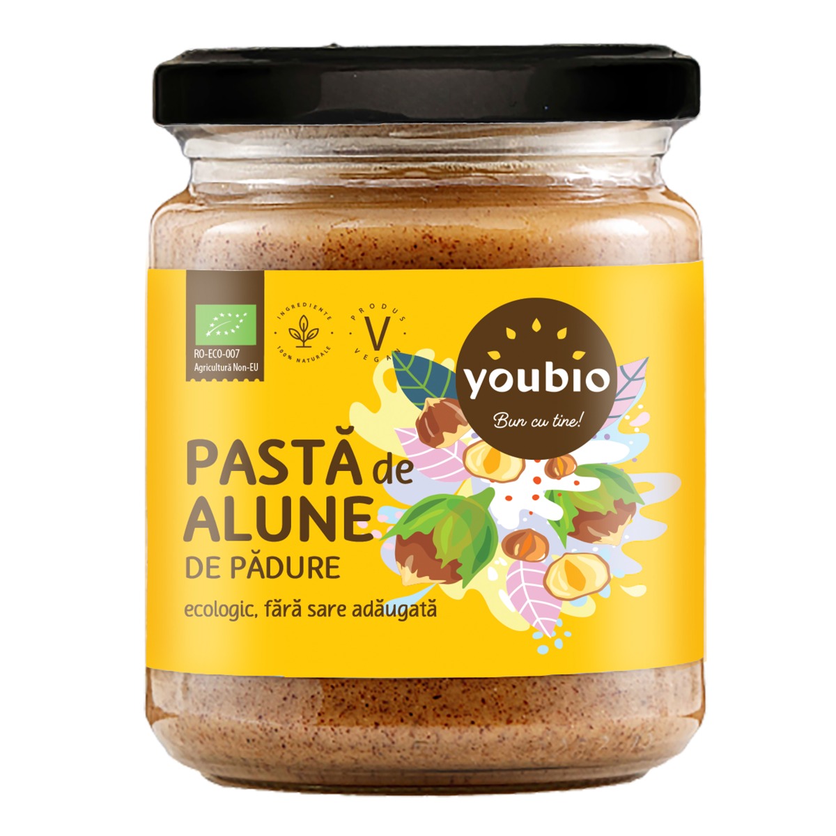 Pasta de alune de padure ecologica, 250g, Youbio