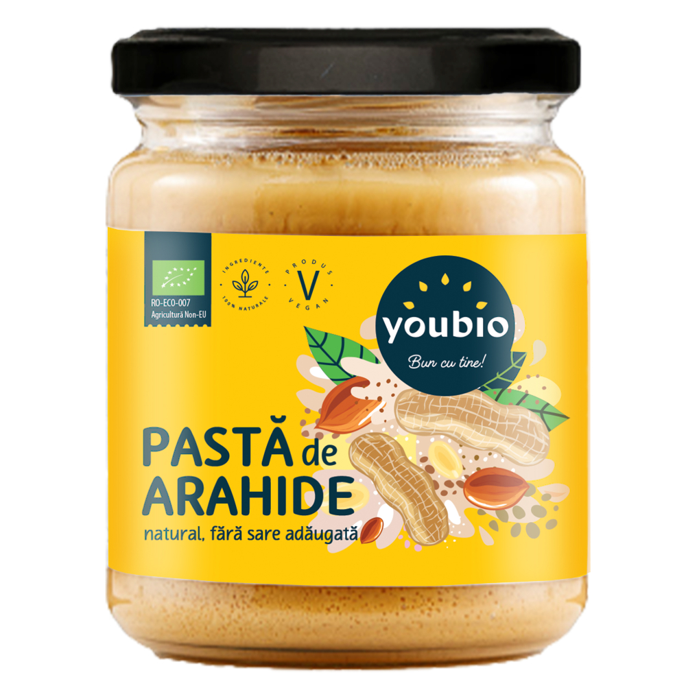 Pasta de arahide naturala ecologica, 500g, Youbio