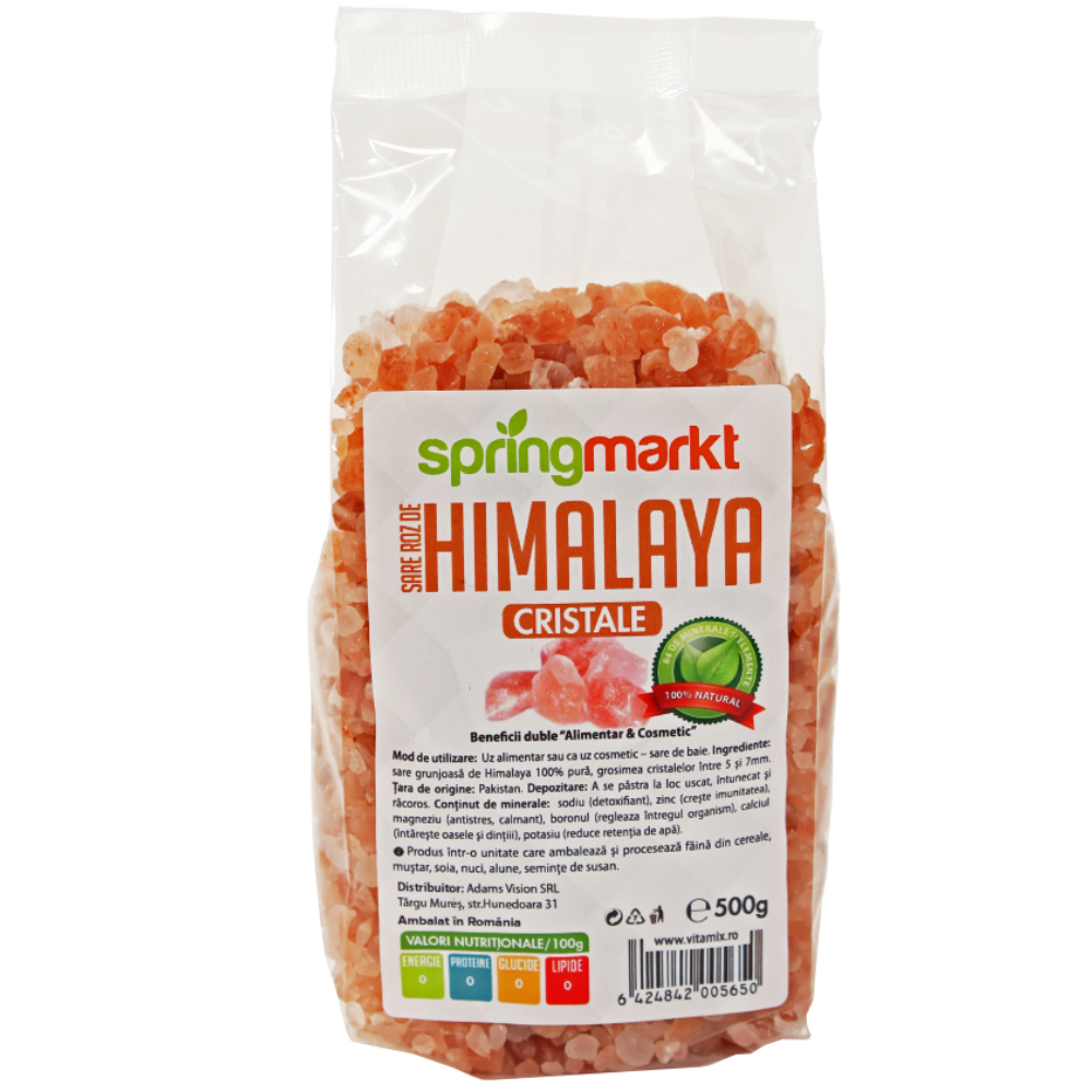 Sare roz de Himalaya cristale 5-7mm, 500g, Springmarkt