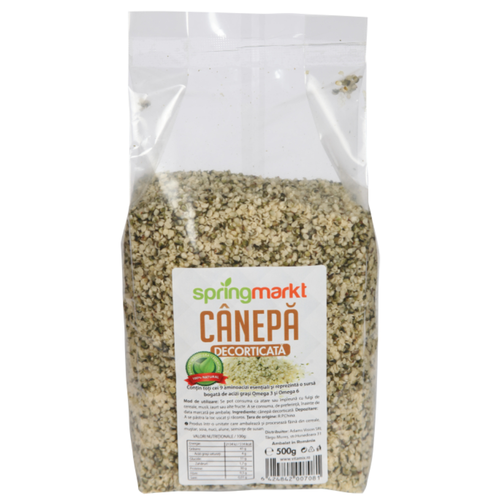 Seminte de canepa decorticate, 500g, Springmarkt