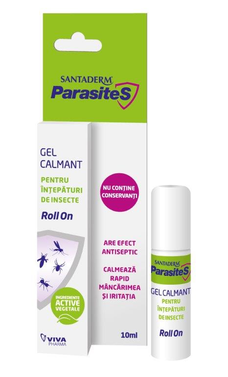 Gel calmant intepaturi de insecte Roll On Parasites, 10ml, Santaderm