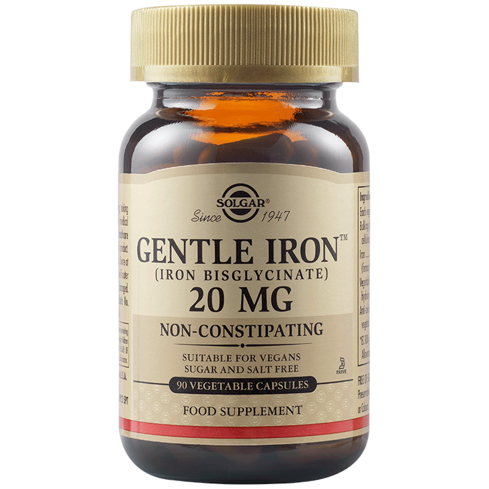 Fier cu actiune blanda Gentle Iron 20mg, 90 capsule, Solgar