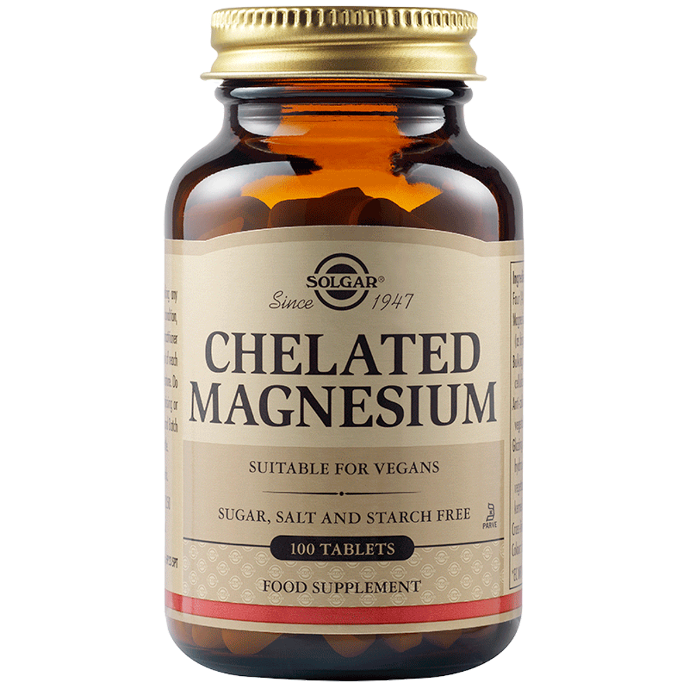 Magneziu Chelat 100mg, 100 tablete, Solgar