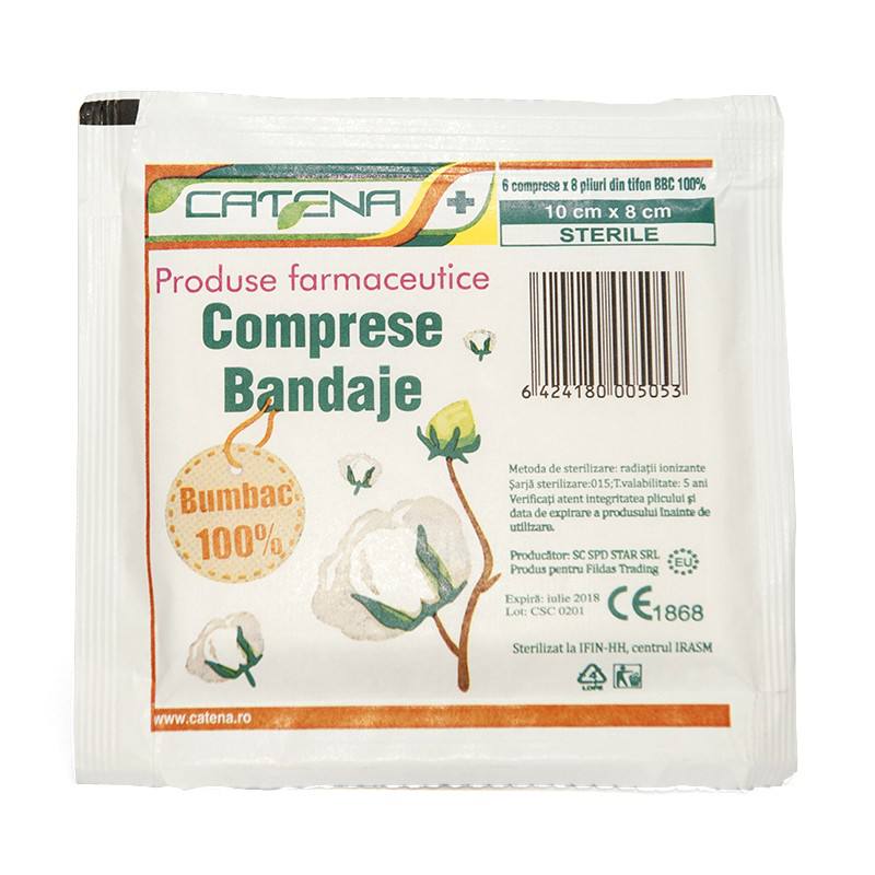 Comprese ster. 6 compr. x 8 pliuri -10cmx8cm