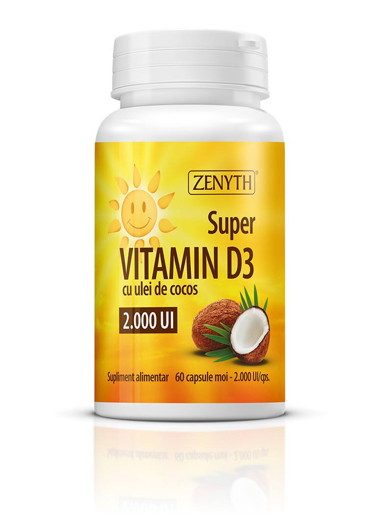 Super VITAMIN D3 2000 UI, 60 capsule, Zenyth