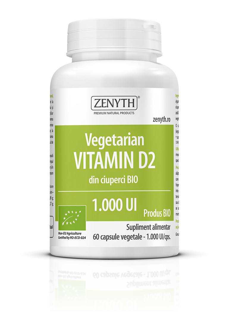 Vegetarian Vitamin D2 1000 UI, 60 capsule, Zenyth