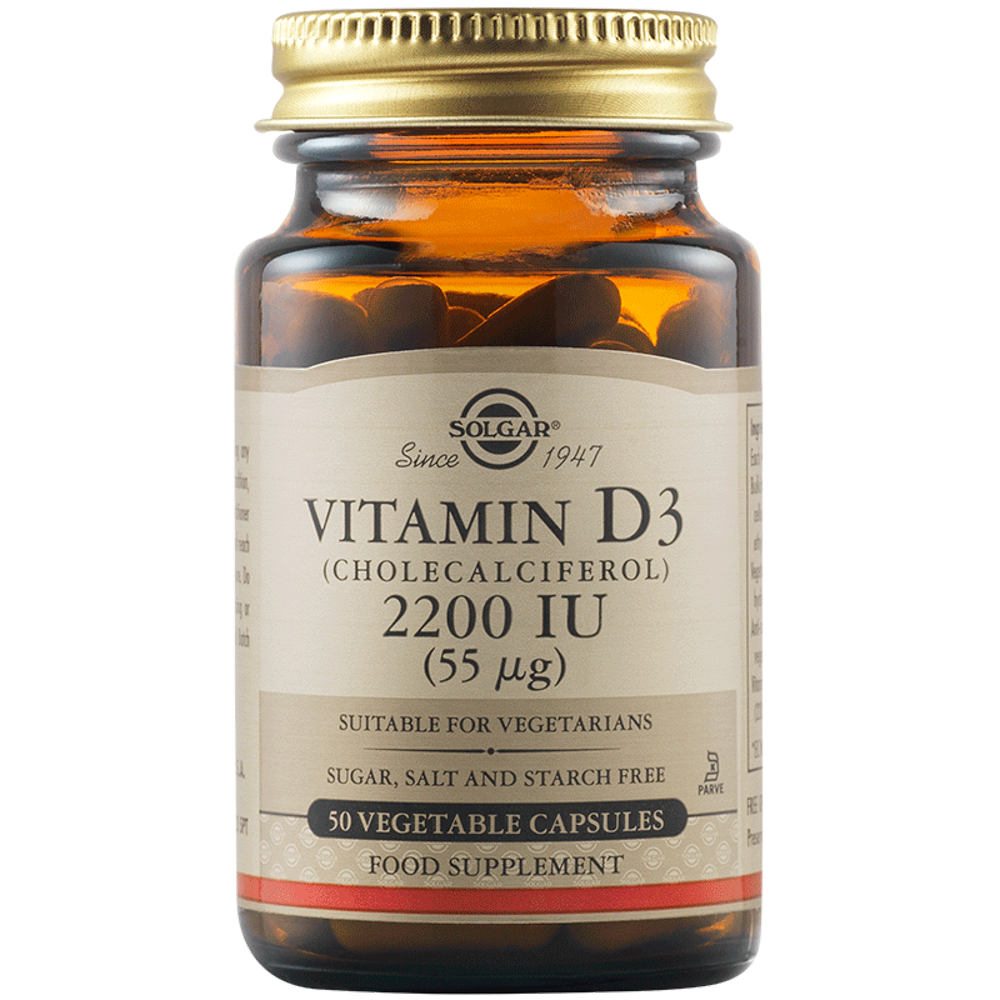 Vitamina D3 2200UI, 50 capsule, Solgar