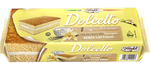 Cake-bar cu crema de vanilie fara lactoza Dolcetto, 8x25g, Freddi Dolciaria