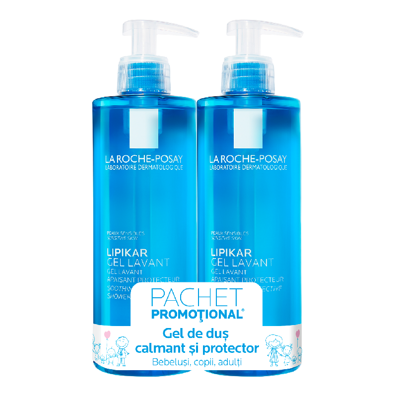 Pachet Gel de curatare Lipikar, 2*750ml, La Roche-Posay