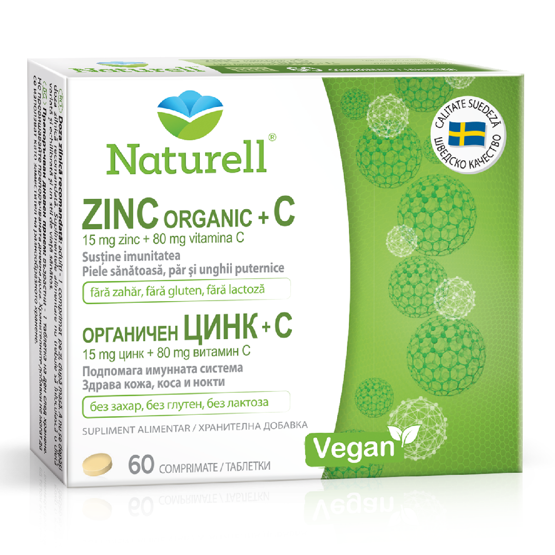 Naturell Zinc Organic+C, 60 comprimate, USP