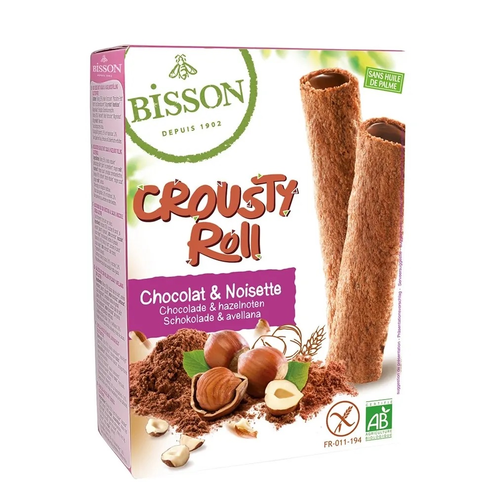 Crousty roll eco cu cacao si alune fara gluten, 125g, Bisson