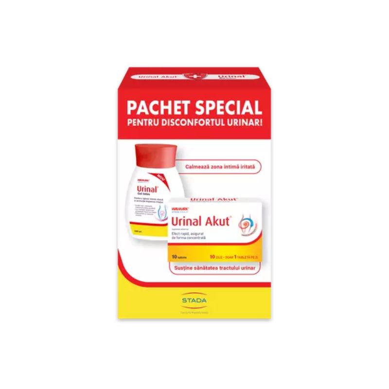 Pachet Urinal gel intim, 200 ml + Urinal akut, 10 capsule, Walmark