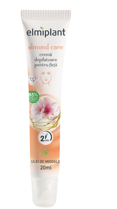 Crema depilatoare pentru fata cu ulei de migdale Almond Care, 20ml, Elmiplant